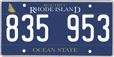 RI license plate 835953