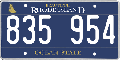 RI license plate 835954