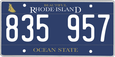 RI license plate 835957