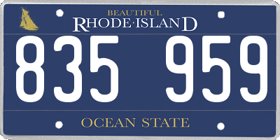 RI license plate 835959