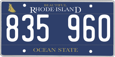 RI license plate 835960