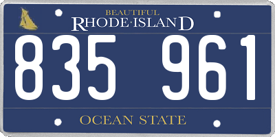 RI license plate 835961