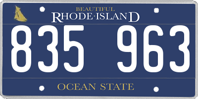 RI license plate 835963