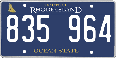 RI license plate 835964