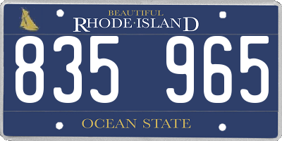 RI license plate 835965