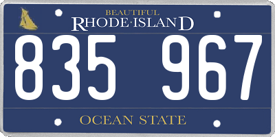 RI license plate 835967