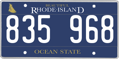 RI license plate 835968