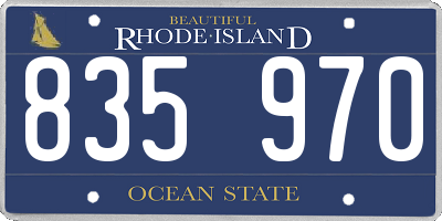 RI license plate 835970