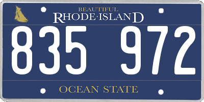 RI license plate 835972