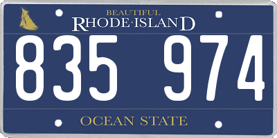 RI license plate 835974