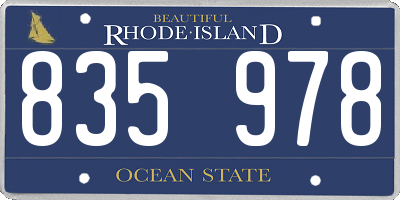 RI license plate 835978