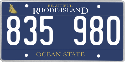 RI license plate 835980