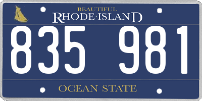 RI license plate 835981
