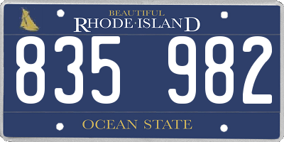 RI license plate 835982