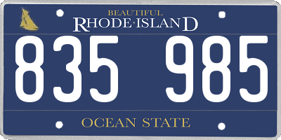 RI license plate 835985