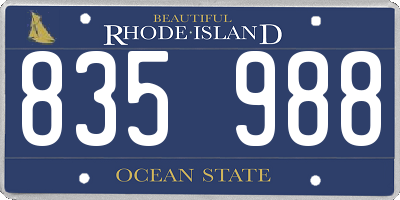 RI license plate 835988