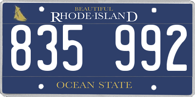 RI license plate 835992