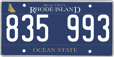 RI license plate 835993