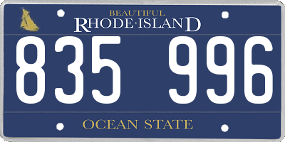 RI license plate 835996