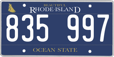 RI license plate 835997