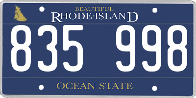 RI license plate 835998