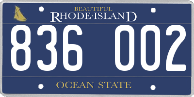RI license plate 836002