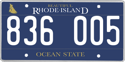 RI license plate 836005