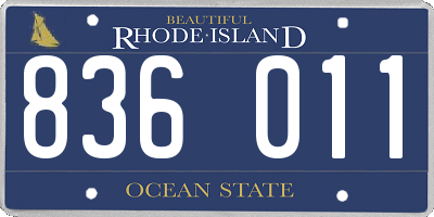 RI license plate 836011