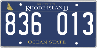 RI license plate 836013
