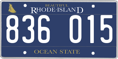 RI license plate 836015