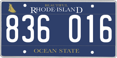 RI license plate 836016