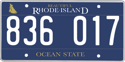 RI license plate 836017