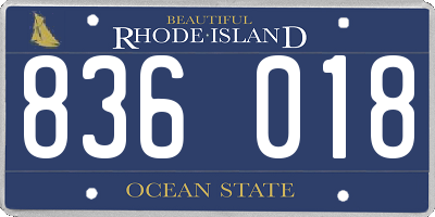 RI license plate 836018