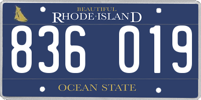 RI license plate 836019