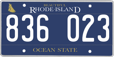 RI license plate 836023