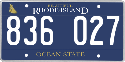 RI license plate 836027