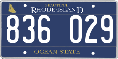 RI license plate 836029