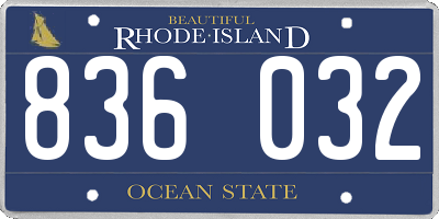 RI license plate 836032
