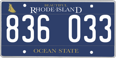 RI license plate 836033