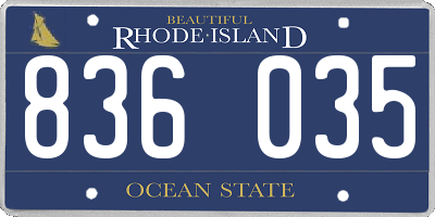 RI license plate 836035