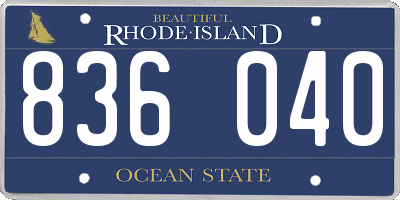 RI license plate 836040
