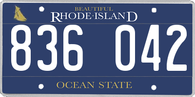 RI license plate 836042