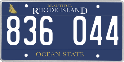 RI license plate 836044