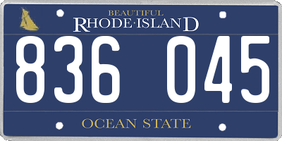 RI license plate 836045