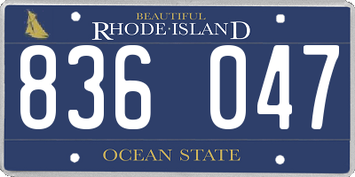 RI license plate 836047