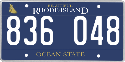 RI license plate 836048