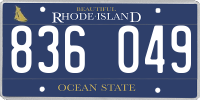 RI license plate 836049