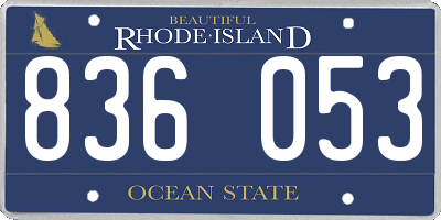 RI license plate 836053