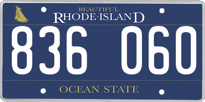 RI license plate 836060