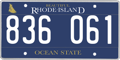 RI license plate 836061